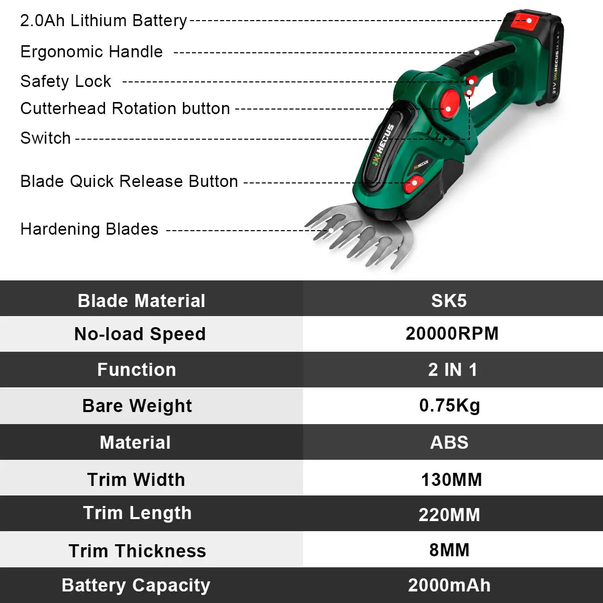Cordless Electric Hedge Trimmer
