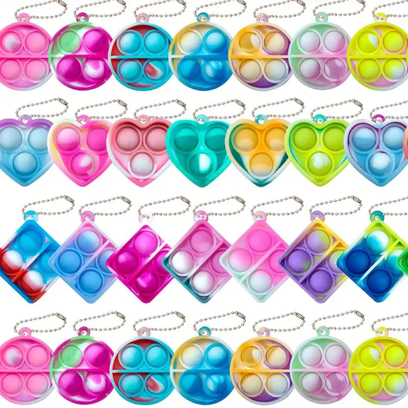 20PCS Mini Pop Fidget Kids Keychain Toys sitodo