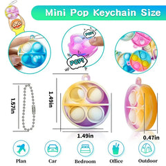 20PCS Mini Pop Fidget Kids Keychain Toys sitodo