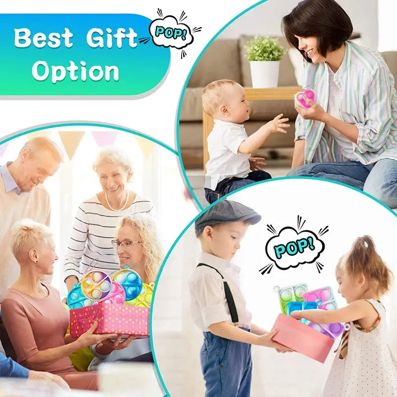 20PCS Mini Pop Fidget Kids Keychain Toys sitodo