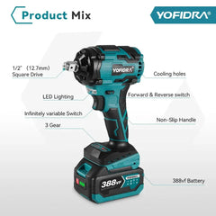 1/2" Cordless Electric Impact Wrench Sitodo