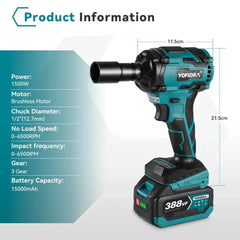 1/2" Cordless Electric Impact Wrench Sitodo