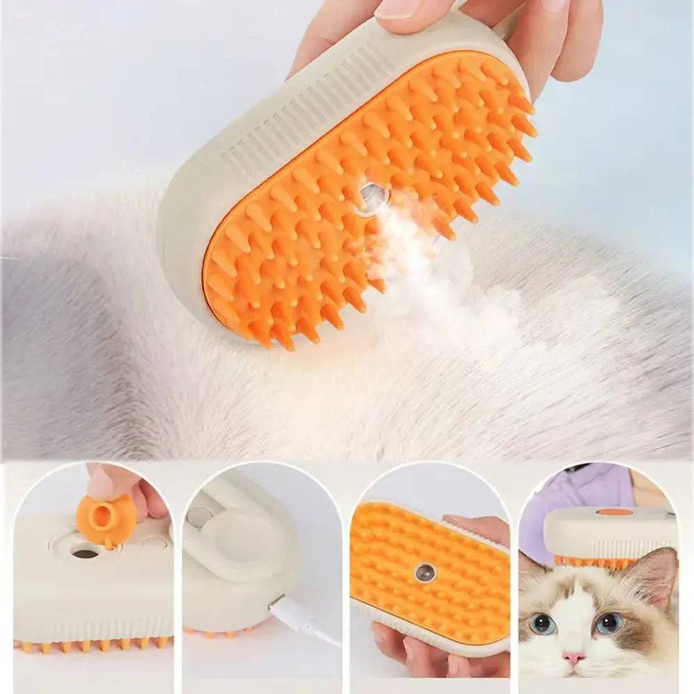 3-in-1 Electric Cat Steam Brush sitodo