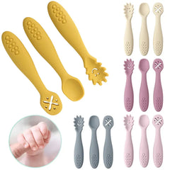 3PCS Silicone Spoon and Fork Set for Baby sitodo