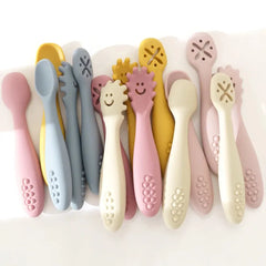 3PCS Silicone Spoon and Fork Set for Baby sitodo