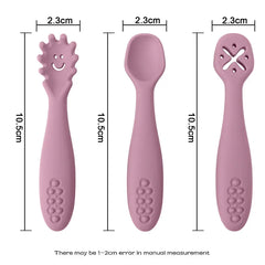 3PCS Silicone Spoon and Fork Set for Baby sitodo