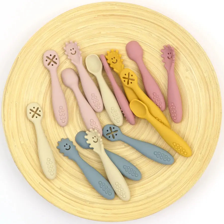 3PCS Silicone Spoon and Fork Set for Baby sitodo