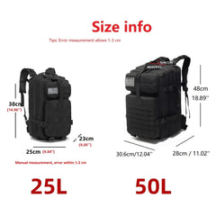 25L/50L Waterproof Tactical Backpack sitodo