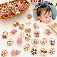 50Pcs Baby Cartoon Elastic Hair Bands sitodo