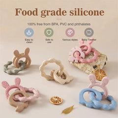 Baby Silicone Teether Ring sitodo