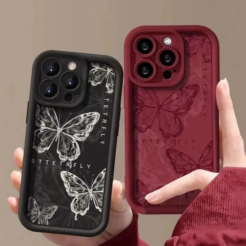 Butterfly Silicone Couple Phone Case - Sitodo