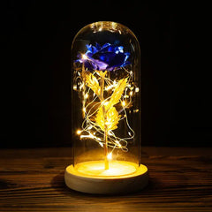 Eternal Rose LED Light Foil Flower in Glass sitodo