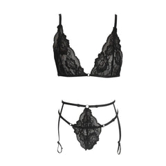 Halter Lace Bra & Thong Underwear Set sitodo