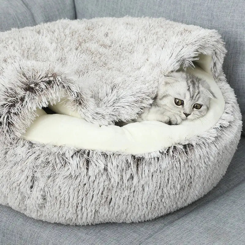 Luxurious Plush Cat Bed sitodo