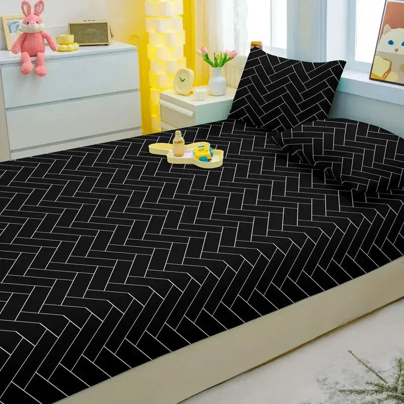 Modern Geometry Printed Fitted Sheet - Sitodo