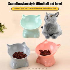 Oblique Mouth Cat Shape Cat Bowl sitodo