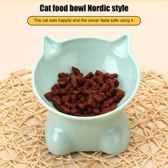 Oblique Mouth Cat Shape Cat Bowl sitodo