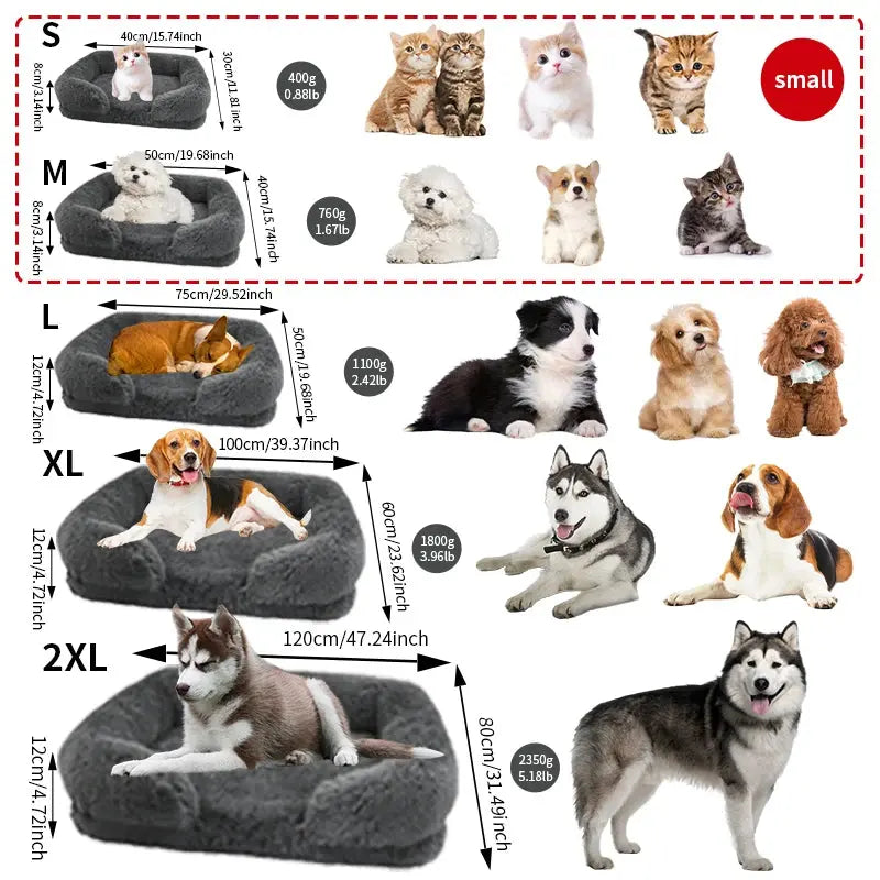Pet Dog Plush Winter Thickened Bed sitodo