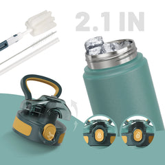 Stainless Steel Thermos Bottle with Straw