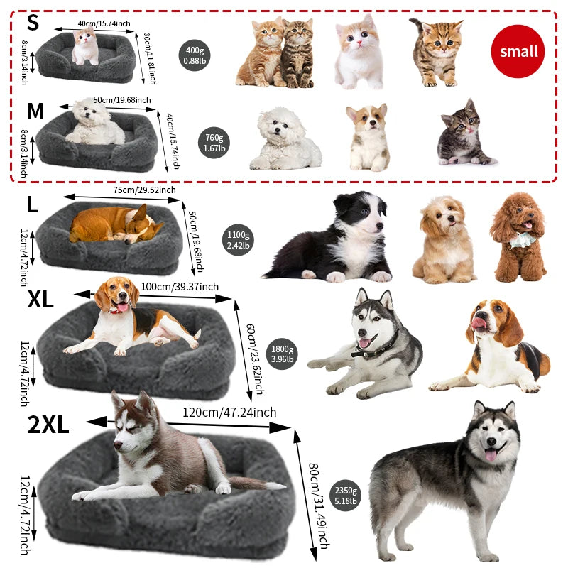 Pet Dog Plush Winter Thickened Bed