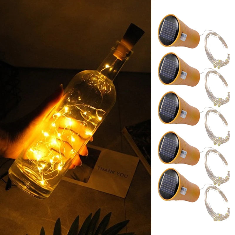 Solar Wine Bottle String Lights