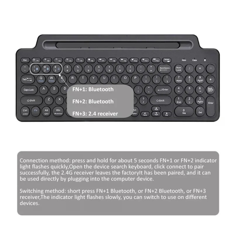 Teclado inalámbrico 2.4G con panel táctil