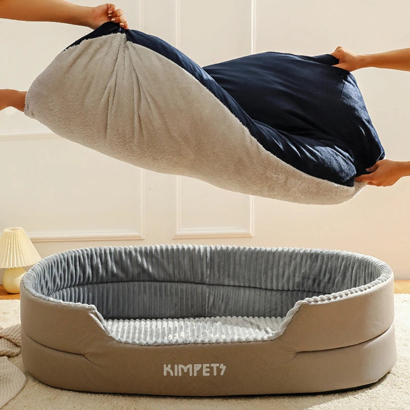 Pet Removable Square Plush Kennel Bed