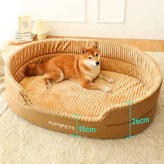 Pet Removable Square Plush Kennel Bed