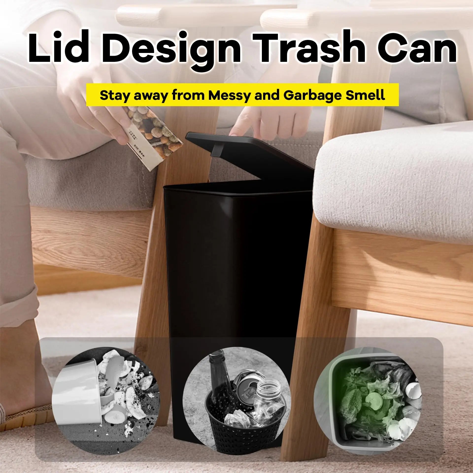 Bathroom Trash Can 10L