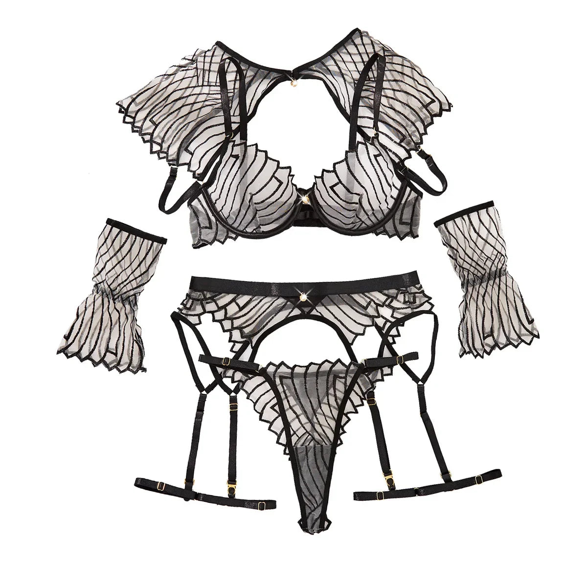 Sexy Lingеrie Set with Shawl and Garter Straps