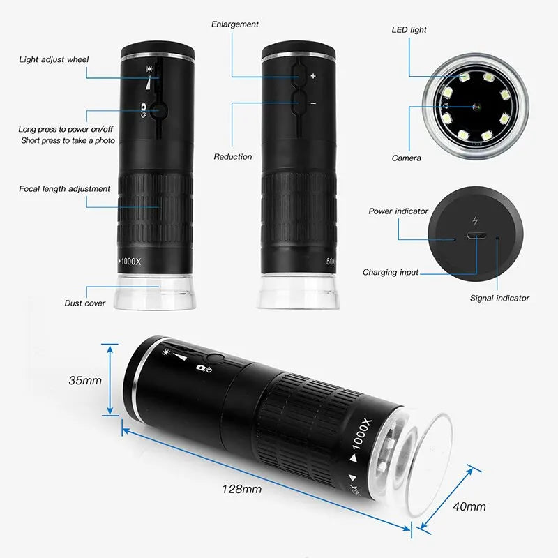 Wireless Digital Microscope with Flexible Stand