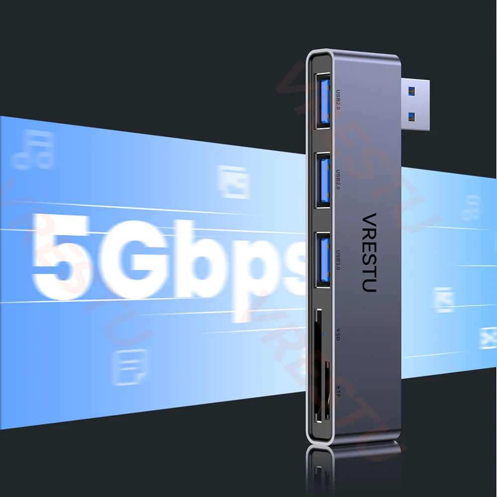 HUB USB de alta velocidad 5 en 1