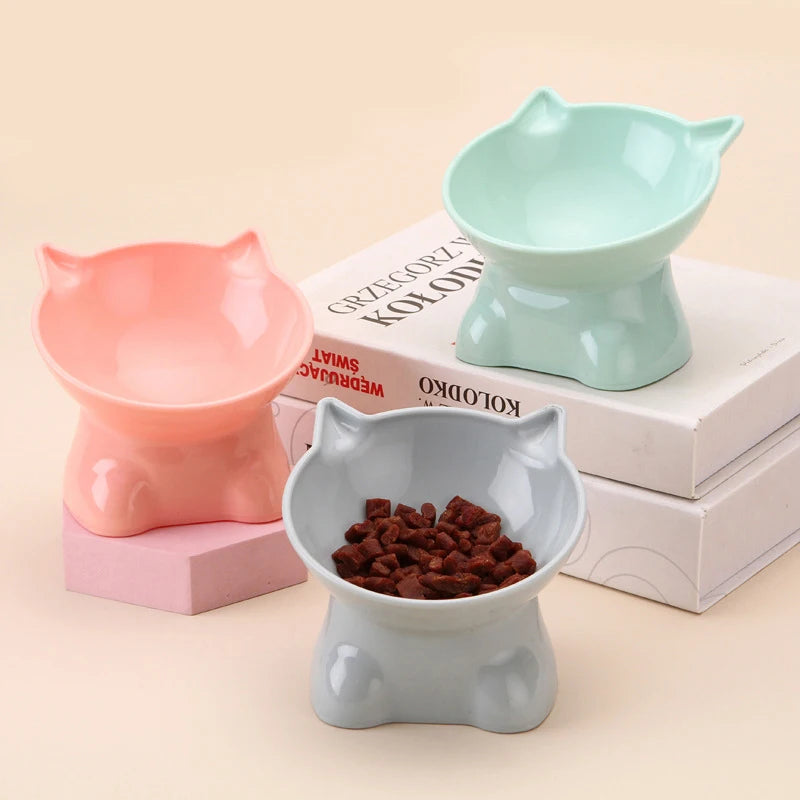 Oblique Mouth Cat Shape Cat Bowl