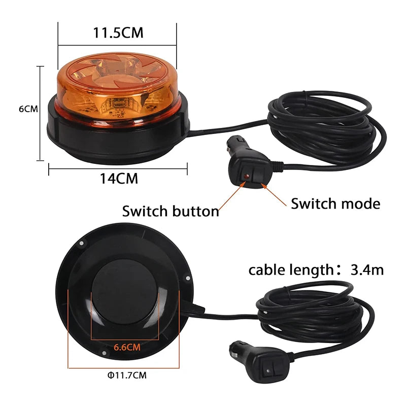 12/24v LED Rotating Flash Light