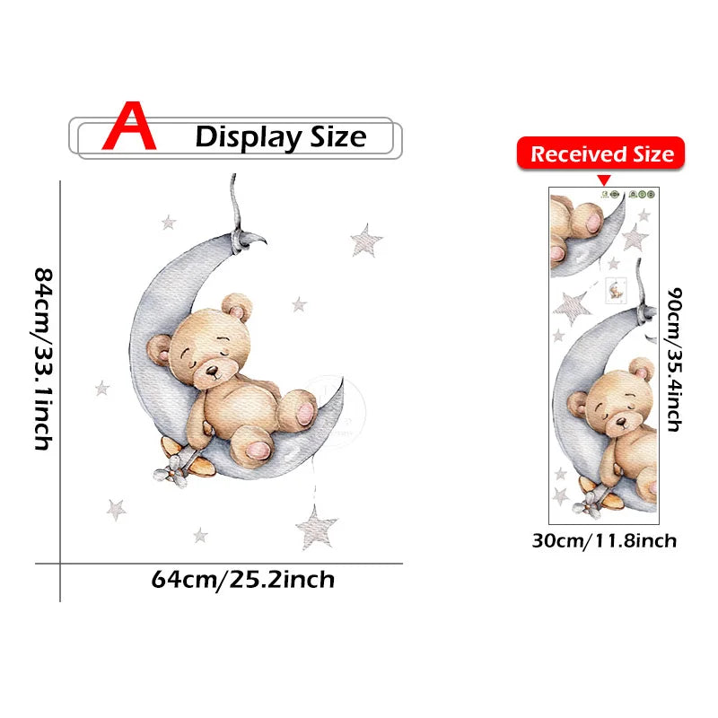 Enchanting Cartoon Teddy Bear Wall Stickers