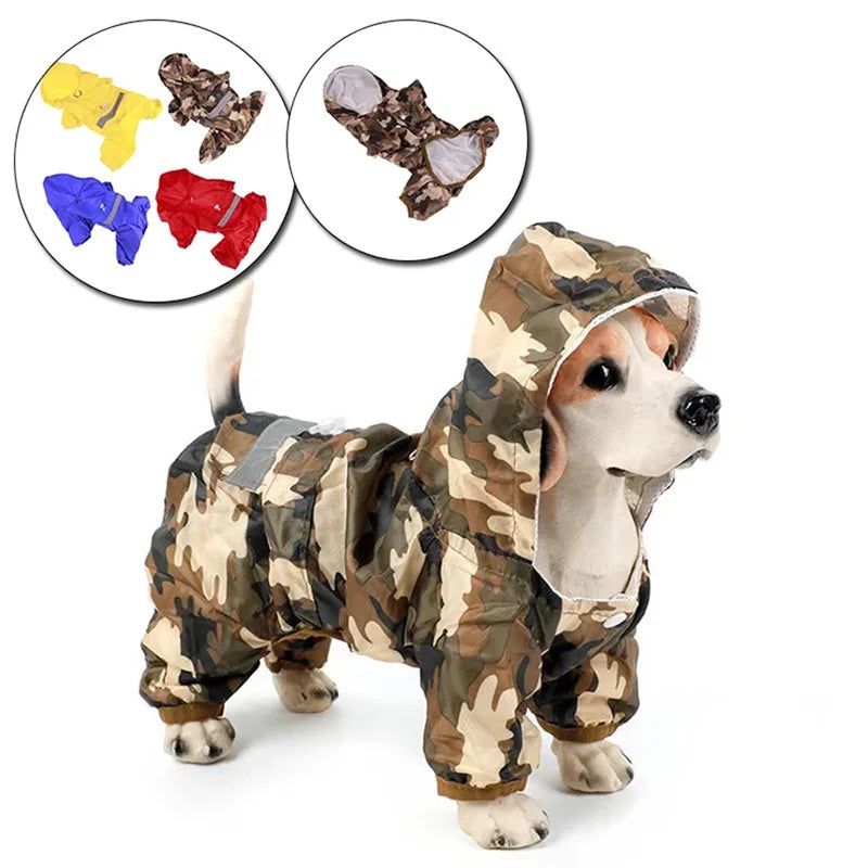 Stylish and Functional Pet Hooded Raincoat