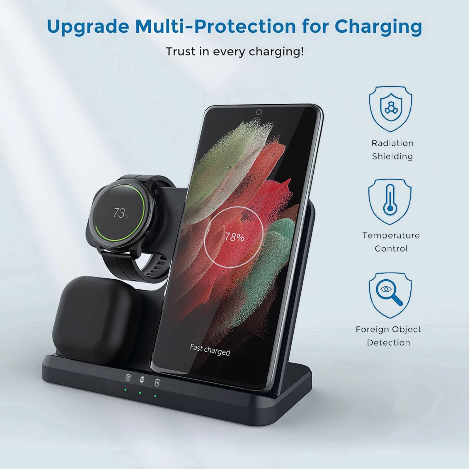 3-in-1 Wireless Charger Stand Dock