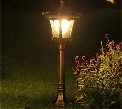 TYLA Luces para césped al aire libre Lámpara de jardín marrón retro LED impermeable IP65 decorativa para el hogar para dúplex