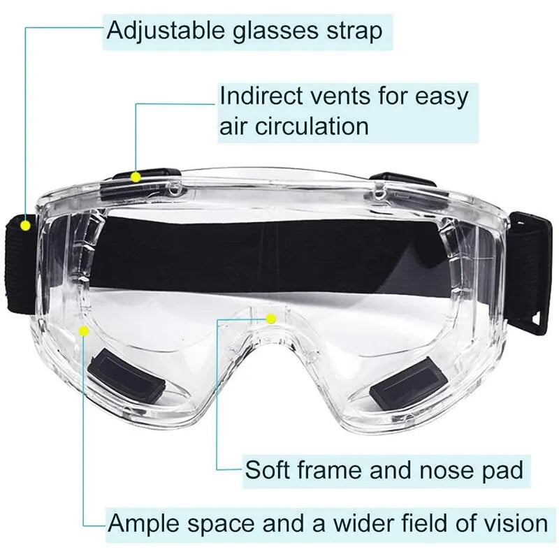 Gafas de seguridad antisalpicaduras a prueba de polvo, gafas de laboratorio de trabajo, protección ocular, gafas de seguridad de investigación Industrial, lentes transparentes