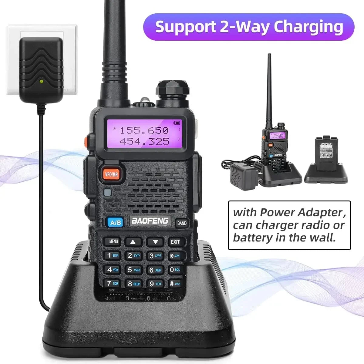 Walkie-talkie triple potencia UV-5R 8W