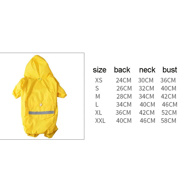 Stylish and Functional Pet Hooded Raincoat