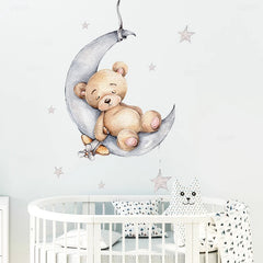 Enchanting Cartoon Teddy Bear Wall Stickers