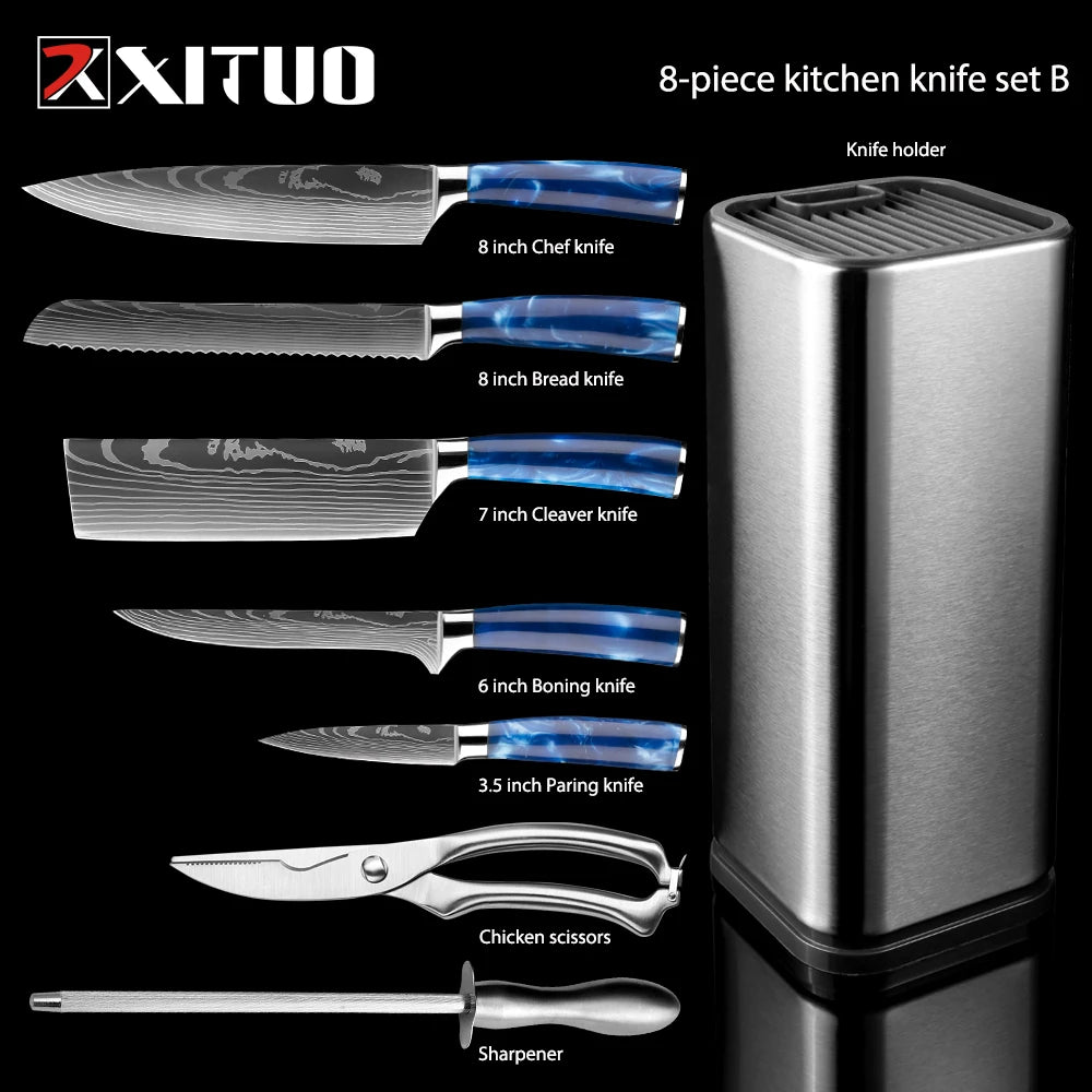 Stainless Steel Knife Set with Holder