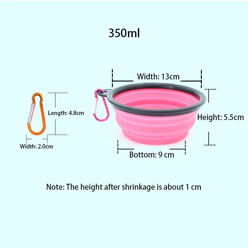 350/1000ml Collapsible Pet Dog Silicone Bowl