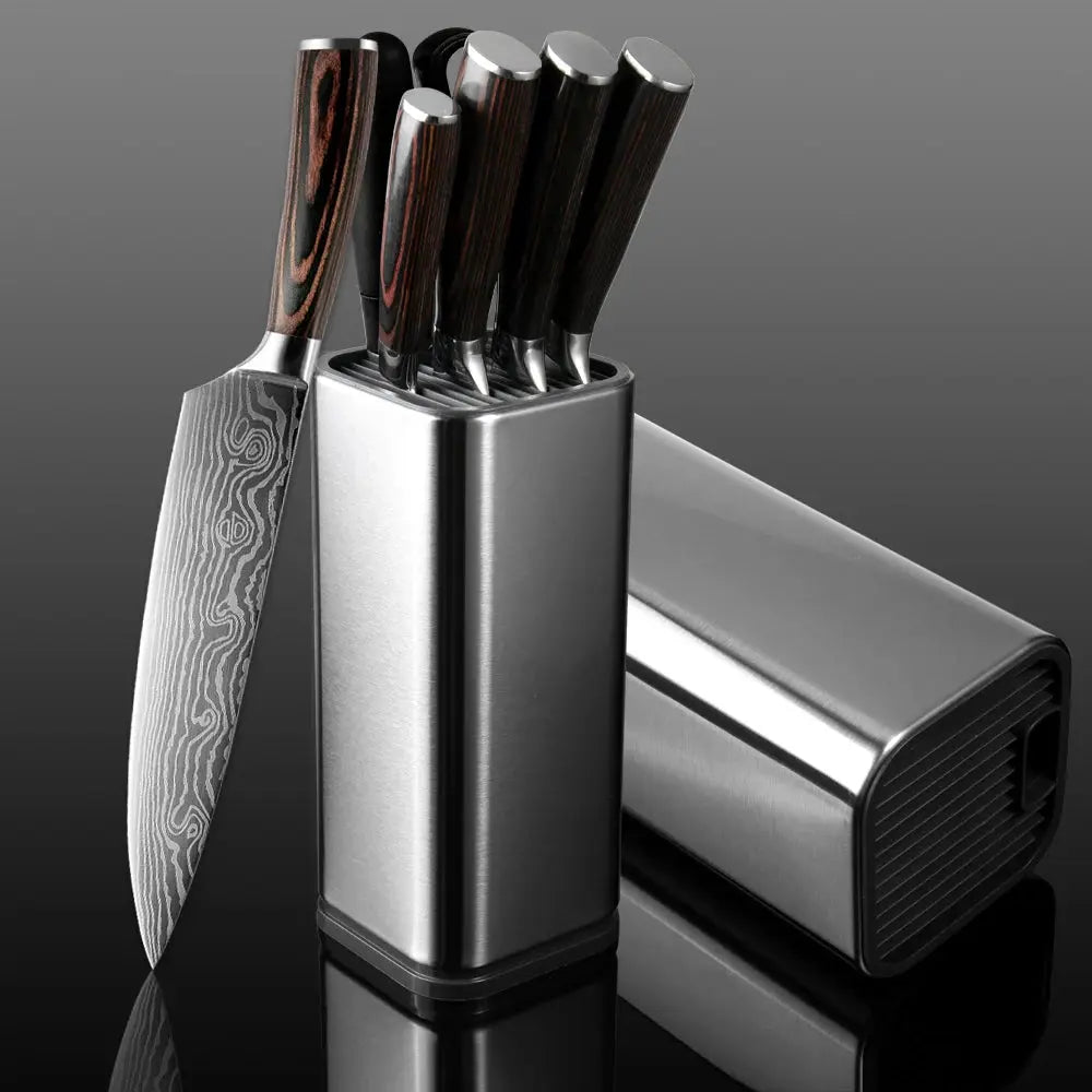 Stainless Steel Knife Set with Holder sitodo