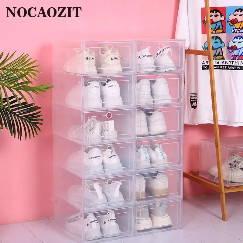 Transparent Stackable Shoe Organizer sitodo