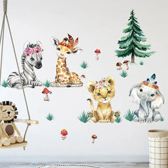 Watercolor Animal Wall Stickers sitodo