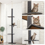 Altura de entrega nacional 238-274 cm Cat Tree Condo Rascador Piso a techo Rascador ajustable para gatos Muebles de protección