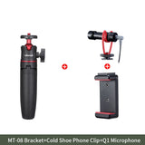 Ulanzi MT-08 DSLR SLR Téléphone Vlog trépied KIT Cold Shoe Support de téléphone pour Microphone LED Mini Trépied pour iPhone 13 Sony