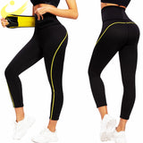 LAZAWG Damen Neopren Sauna Schlankheitshose Fitness Workout Hot Thermo Sweat Capris Leggings Body Shaper Taillentrainerhose